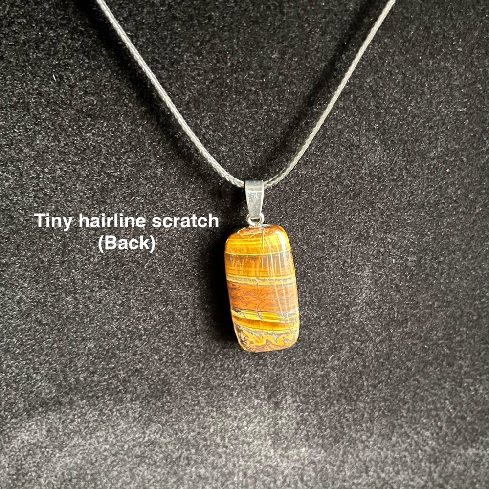 Tiger eye stone pendant adjustable cord necklace - Picture 7 of 8